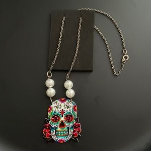 Shrinky Dink Style Day of the Dead Necklace💀